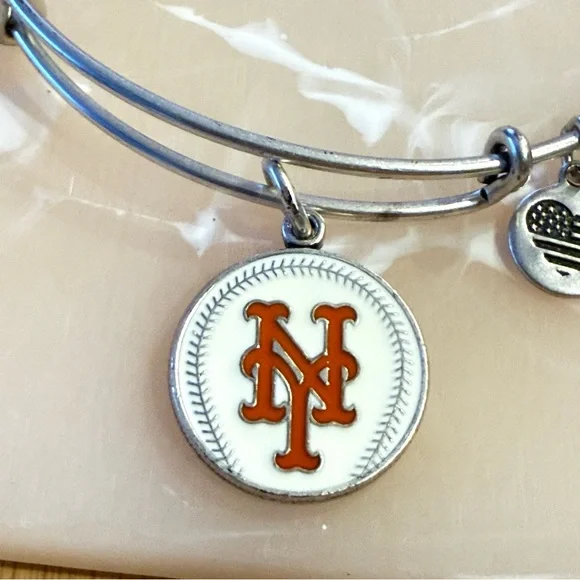 Alex and Ani Silver Bracelet with Orange Charm - Picture 3 of 5